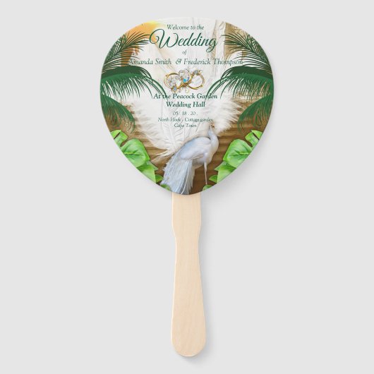 Golden Royal Peacock Tempel Fächer (Vorderseite)