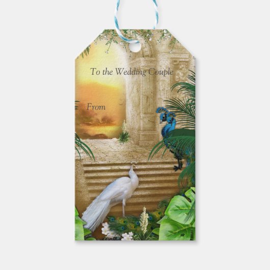 Golden Royal Peacock Tempel Geschenkanhänger (Vorderseite)