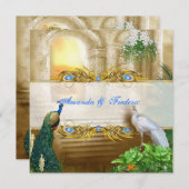 Golden Royal Peacock Tempel Mitteilungskarte (Vorne/Hinten)