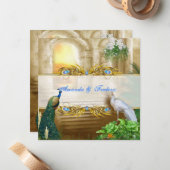 Golden Royal Peacock Tempel Mitteilungskarte (Vorderseite/Rückseite Beispiel)