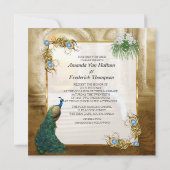 Golden Royal Peacock Tempel Mitteilungskarte (Rückseite)