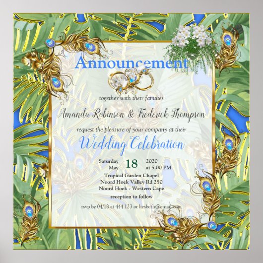 Golden Royal Peacock Tempel Poster (Vorne)