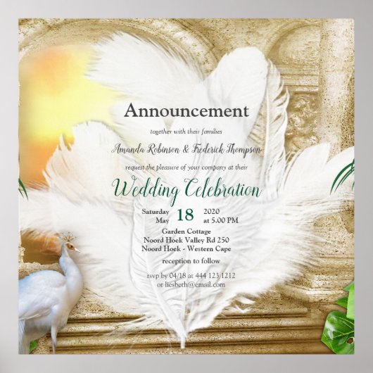 Golden Royal Peacock Tempel Poster (Vorne)