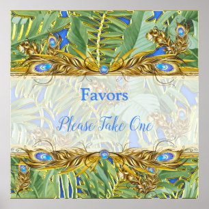 Golden Royal Peacock Tempel Poster