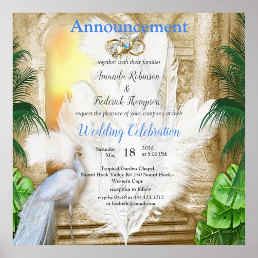 Golden Royal Peacock Tempel Poster (Vorne)