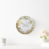 Golden Royal Peacock Tempel Runde Wanduhr (Zuhause)