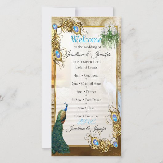 Golden Royal Peacock Tempel Wedding Dreams (Vorderseite)
