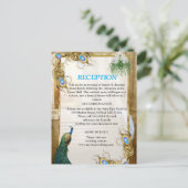 Golden Royal Peacock Tempel Wedding Dreams Ankündigungspostkarte (Stehend Vorderseite)