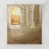 Golden Royal Peacock Tempel Wedding Dreams Platzkarte (Innenseite Aufgefaltet)