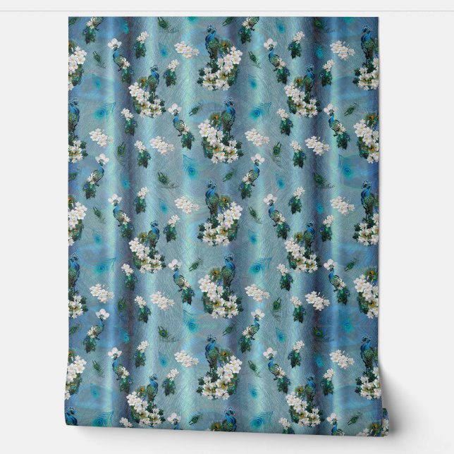 Golden Royal Peacock Tempel Wedding Dreams Tapete (Abrollen)