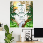 Golden Royal Peacock Temple Dreams Poster (Heimbüro)