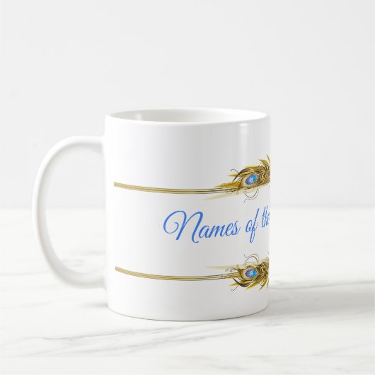 Golden Royal Peacocks & Feathers Kaffeetasse (Links)