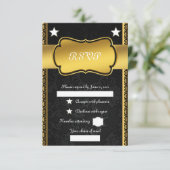 Golden RSVP Karte (Stehend Vorderseite)