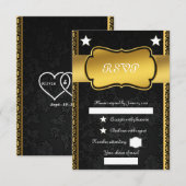 Golden RSVP Karte (Vorne/Hinten)