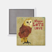 Golden Ruby Owl Liebe Magnet (Vorderseite/Rückseite)