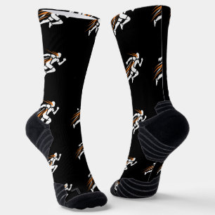 Golden Runner Logo Elegantes Sportbewegungsdesign Socken
