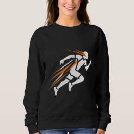 Golden Runner Logo Elegantes Sportbewegungsdesign Sweatshirt