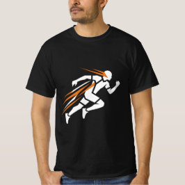 Golden Runner Logo Elegantes Sportbewegungsdesign T-Shirt
