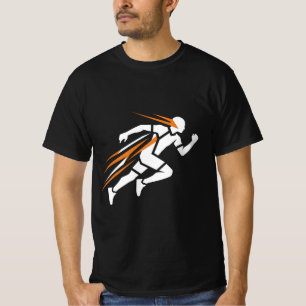 Golden Runner Logo Elegantes Sportbewegungsdesign T-Shirt