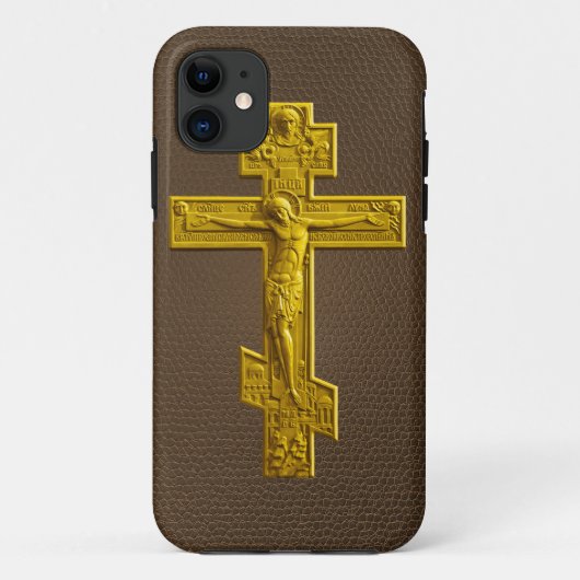 Golden Russisch-Orthodoxe Kreuz Case-Mate iPhone Hülle (Rückseite)