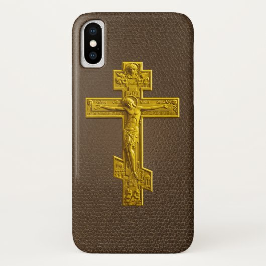 Golden Russisch-Orthodoxe Kreuz Case-Mate iPhone Hülle (Rückseite)