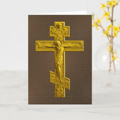 Golden Russisch-Orthodoxe Kreuz Karte (Gelbe Blume)
