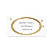 Golden Rustic Elipse and Stars Adressaufkleber (Vorne)
