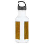 Golden Rustic Grainy Holz Hintergrund Edelstahlflasche (Rückseite)