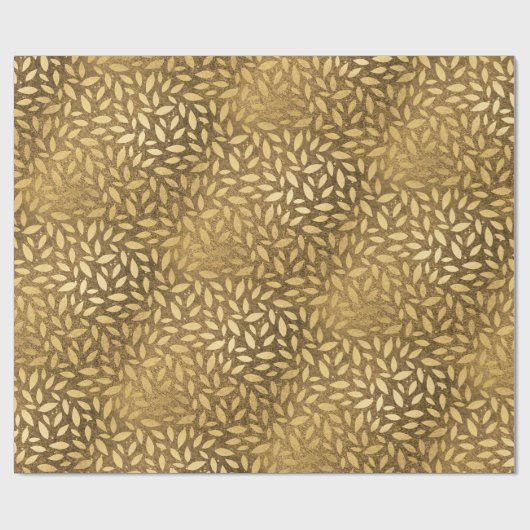 Golden Rustic Luxury Blätter Geschenkpapier (Flach)