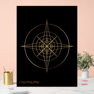 Golden Sacred Geometry Acrylic Wedding Sign Acrylschild