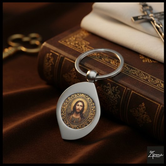 Golden Sacred Icon - Jesus Schlüsselanhänger