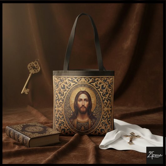 Golden Sacred Icon - Jesus Tasche