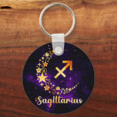 Golden Sagittarius Zodiac Keyring Schlüsselanhänger (Vorderseite)