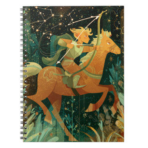 Golden Sagittarius Zodiac-Notebook Notizblock
