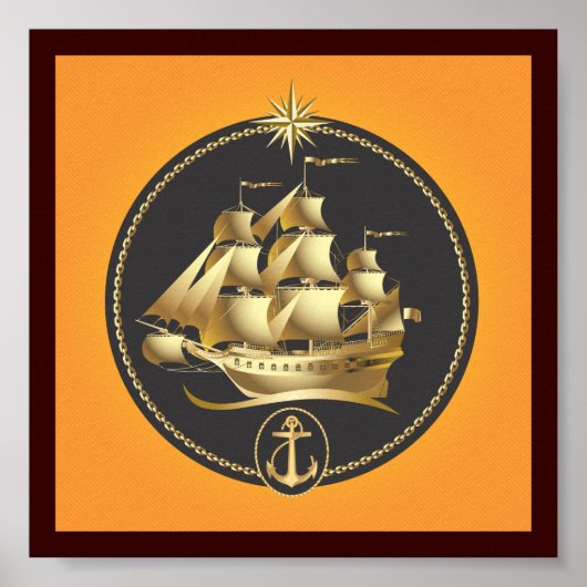 Golden-Sailboat.ai Poster (Vorne)