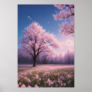Golden Sakura Abend Poster