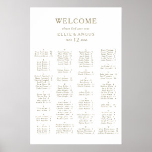 Golden Sand Alphabetisch Seekarte Poster