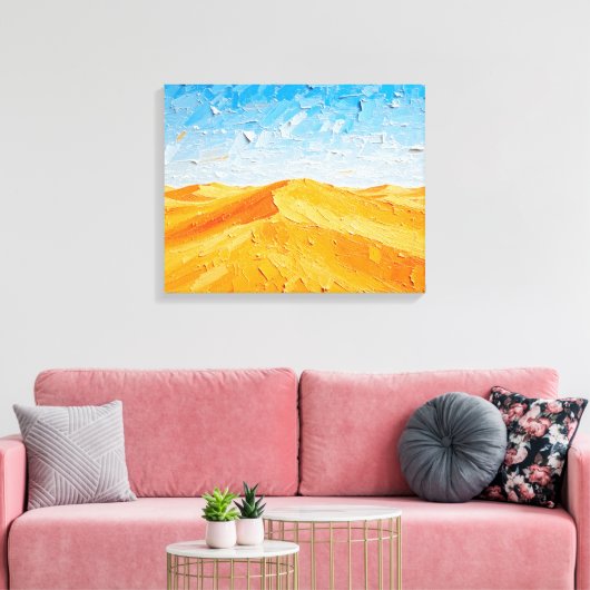 Golden Sand Dunes bei Sunset Premium Wrapped Canva Leinwanddruck (Insitu (Wohnzimmer))