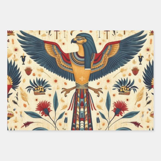 "Golden Sands Egyptian Gift Wrap" Geschenkpapier Set (Vorderseite)