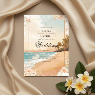 Golden Sands Tropical Beach Hochzeit Einladung