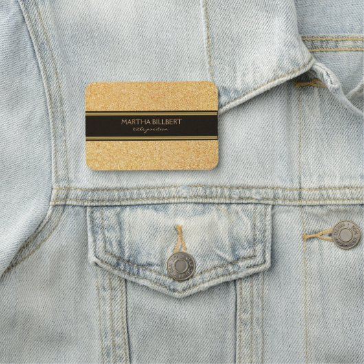 Golden Sandy Glitzer Namensschild (Beispiel)