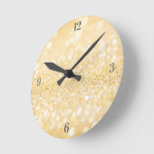 Golden Sandy Glitzer Runde Wanduhr (Winkel)