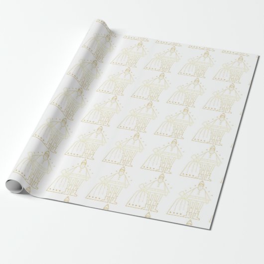 Golden Santa Geschenkpapier (Ungerollt)