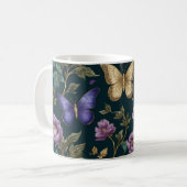 Golden Saphir Schmetterlinge & Glitzer Kaffeetasse (Vorderseite Links)
