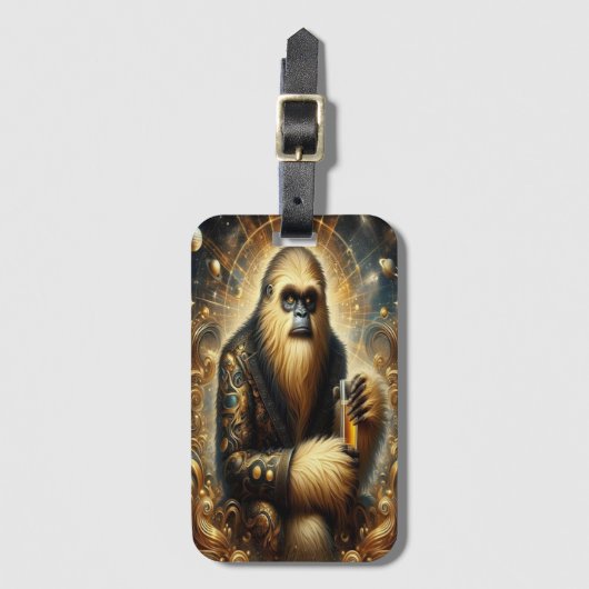 Golden Sasquatch Kosmische Sippe Gepäckanhänger (Vorderseite Vertikal)