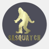 Golden Sasquatch Runder Aufkleber (Vorderseite)