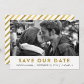 Golden Save the Date | Moderne Fotokarte (Vorne/Hinten)