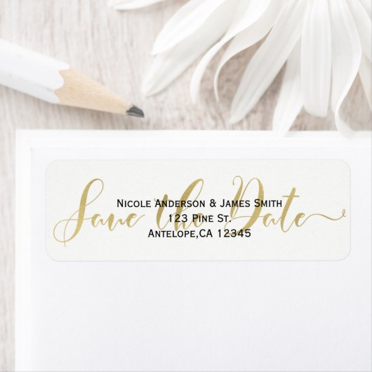 Golden Save the Date Script Hochzeitseinladung (Insitu)
