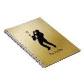 Golden Saxophone Player w Name Notizblock (Rechte Seite)