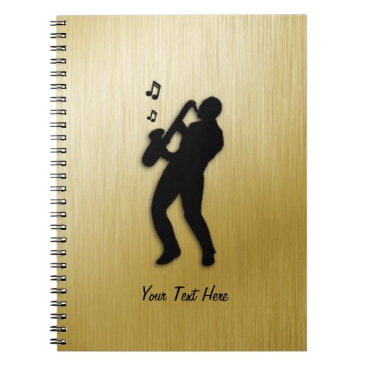 Golden Saxophone Player w Name Notizblock (Vorderseite)